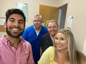 Visiting Charlie and Karen at work